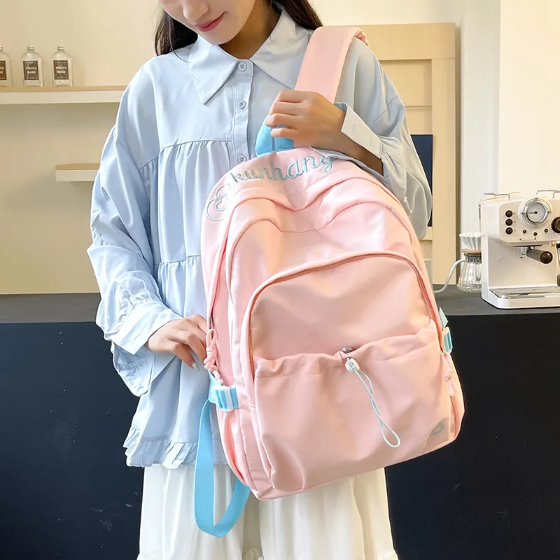 WICKBUEN Nylon Backpack Regular Unisex White/Black/Green/Purple/Pink-28