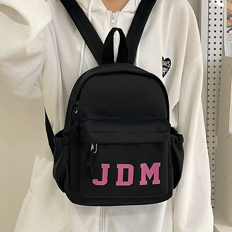 WICKBUEN Nylon Backpack Regular Unisex White/Black/Pink/Sky Blue-9