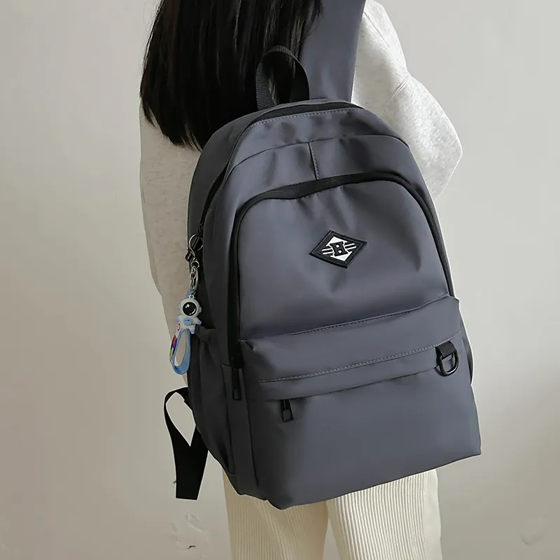 WICKBUEN Nylon Backpack Unisex Gray/Black/Red/White-10