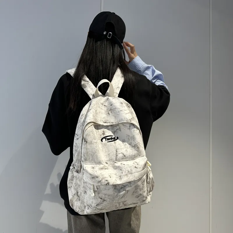 WICKBUEN Nylon Backpack Unisex White/Red/Blue/Black-1