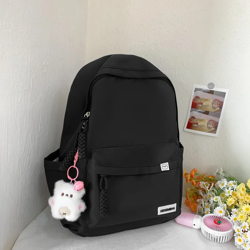 WICKBUEN Nylon Backpack Travel Bag Unisex Red/Black/White-1