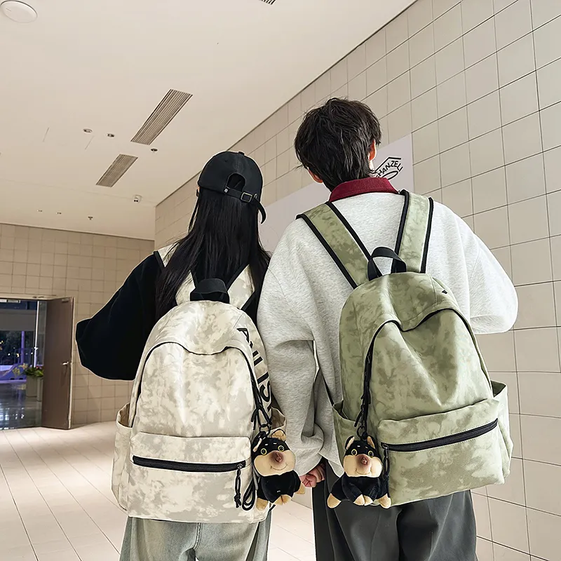 WICKBUEN Nylon Backpack Unisex White/Black/Red/Green-19