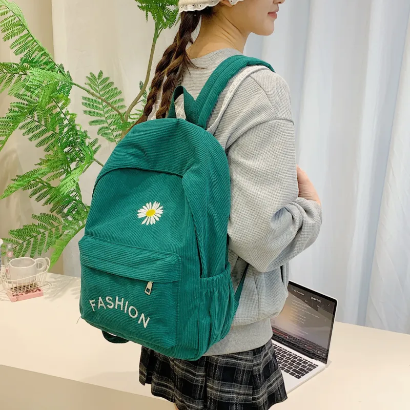 WICKBUEN Fabric Backpack Women's Ecru/Black/Burgundy/Green-20