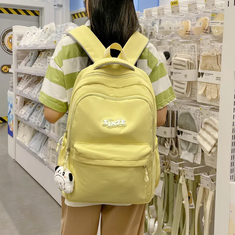 WICKBUEN Nylon Backpack Regular Unisex White/Black/Purple/Yellow/Blue-14