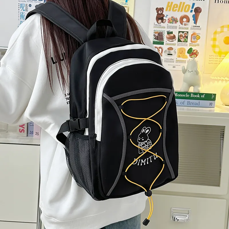 WICKBUEN Polyester Backpack Unisex Blue/Green/Black-13