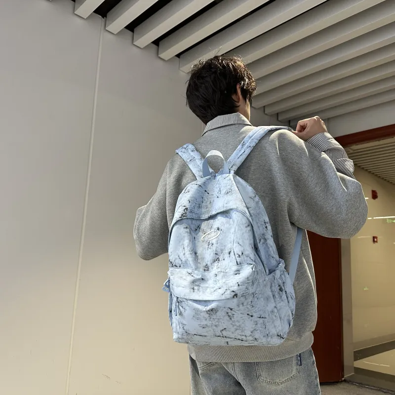 WICKBUEN Nylon Backpack Unisex White/Red/Blue/Black-21