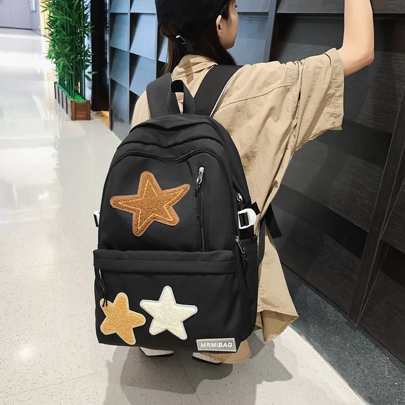 WICKBUEN Nylon Backpack Regular Unisex Black/Red/Brown/Blue/White-17
