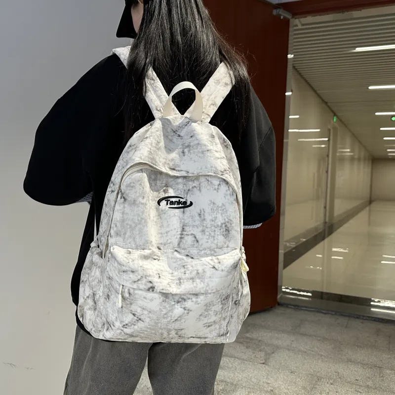 WICKBUEN Nylon Backpack Unisex White/Red/Blue/Black-2