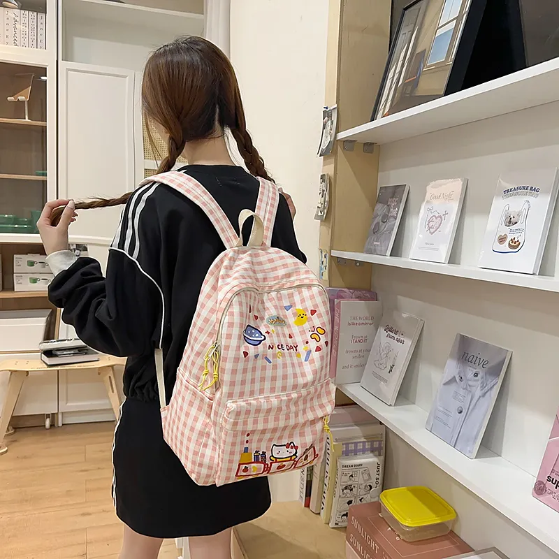 WICKBUEN Nylon Backpack Unisex Red-5