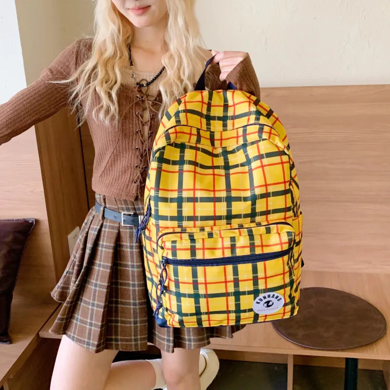 WICKBUEN Nylon Fabric Backpack Women's Yellow-1