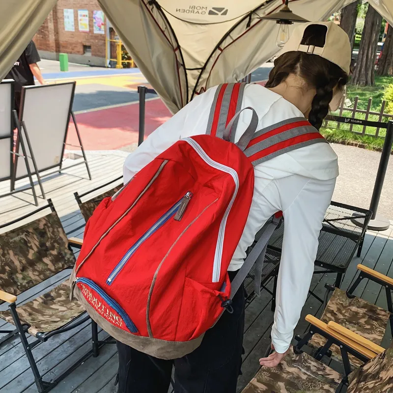 WICKBUEN Nylon With Suede Backpack Unisex Multicolor-7