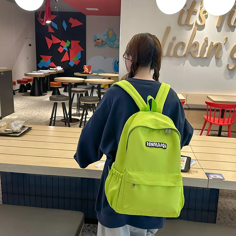 WICKBUEN Nylon Backpack Regular Unisex Green/White/Black/Red-2