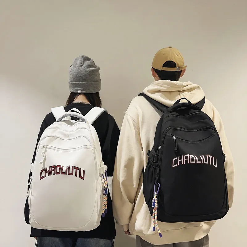 WICKBUEN Nylon Backpack Regular Unisex White, Black, Gray/Burgundy-9