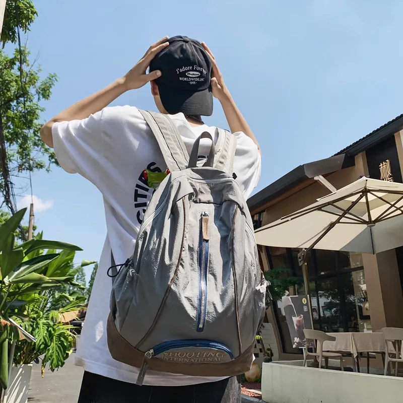 WICKBUEN Nylon With Suede Backpack Unisex Multicolor-22
