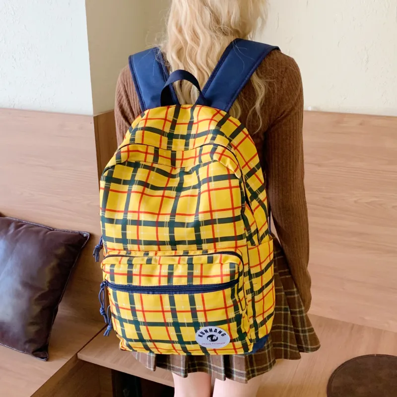 WICKBUEN Nylon Fabric Backpack Women's Yellow-7