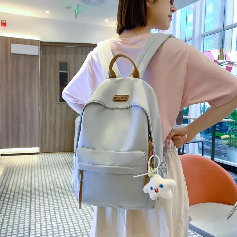 WICKBUEN Nylon Backpack Unisex White/Black/Yellow/Blue-15