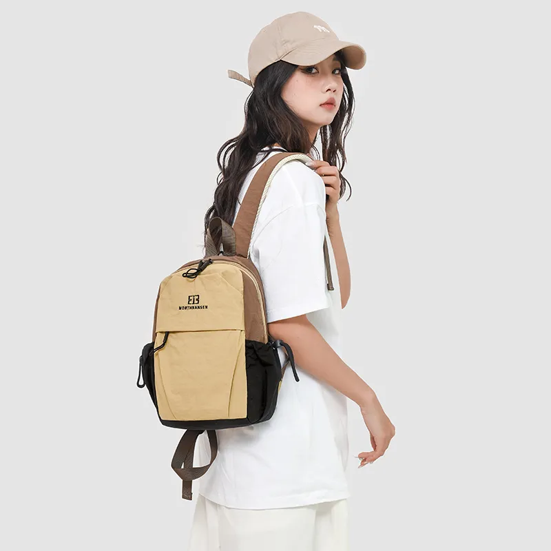WICKBUEN Nylon Backpack Unisex Blue/Orange/Purple/Khaki-11