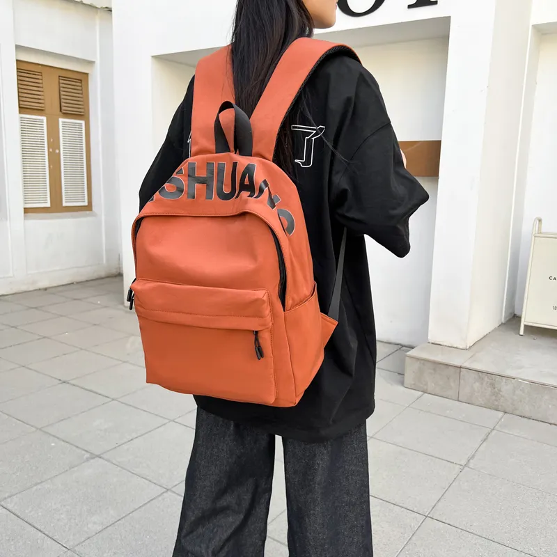 WICKBUEN Fabric Backpack Regular Unisex White/Black/Orange/Green-14