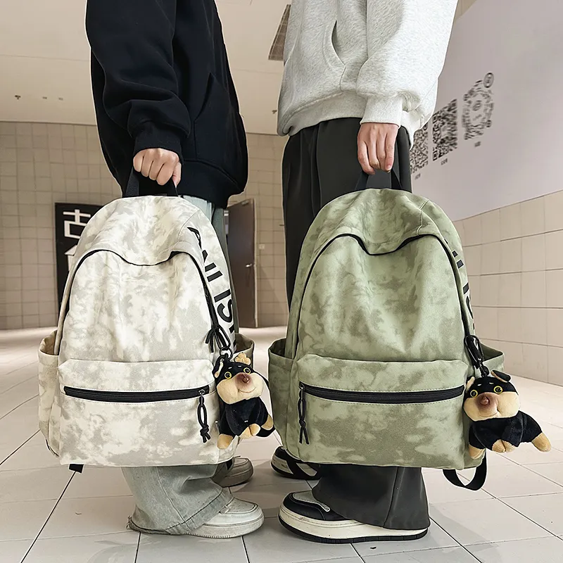 WICKBUEN Nylon Backpack Unisex White/Black/Red/Green-21