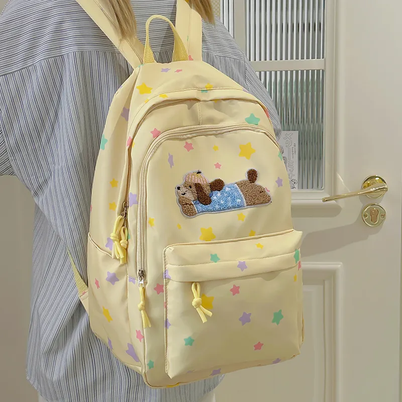 WICKBUEN Nylon Backpack Tubas Women's White/Yellow/Blue-8