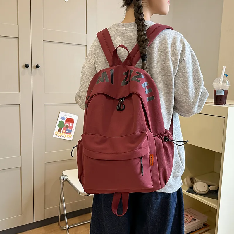 WICKBUEN Nylon Backpack Regular Unisex White/Black/Red/Green-11