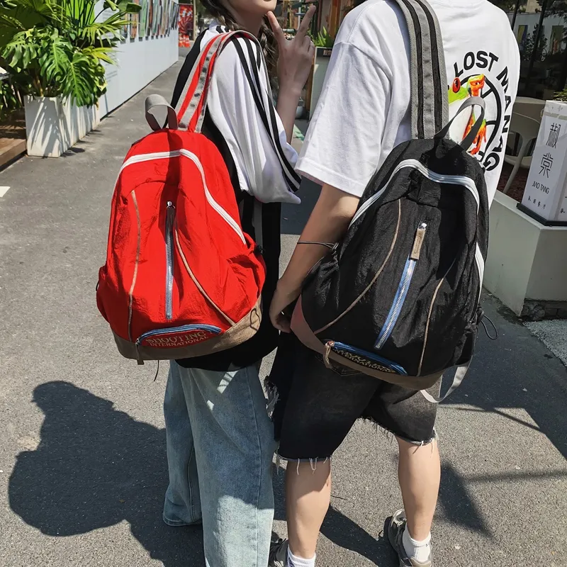 WICKBUEN Nylon With Suede Backpack Unisex Multicolor-3