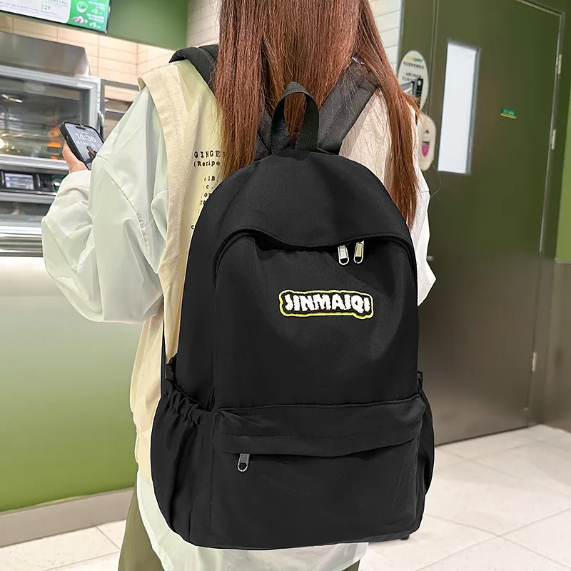 WICKBUEN Nylon Backpack Regular Unisex Green/White/Black/Red-16