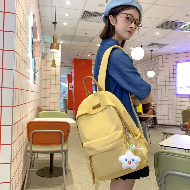 WICKBUEN Nylon Backpack Unisex White/Black/Yellow/Blue-10