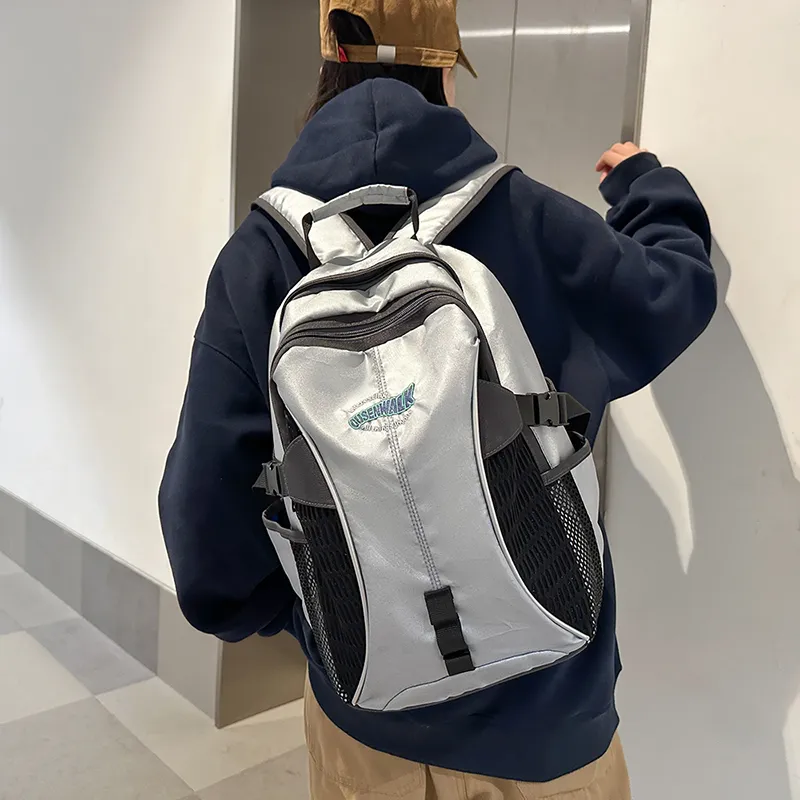 WICKBUEN Nylon Backpack Regular Unisex Silver-3