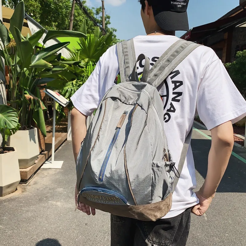 WICKBUEN Nylon With Suede Backpack Unisex Multicolor-25