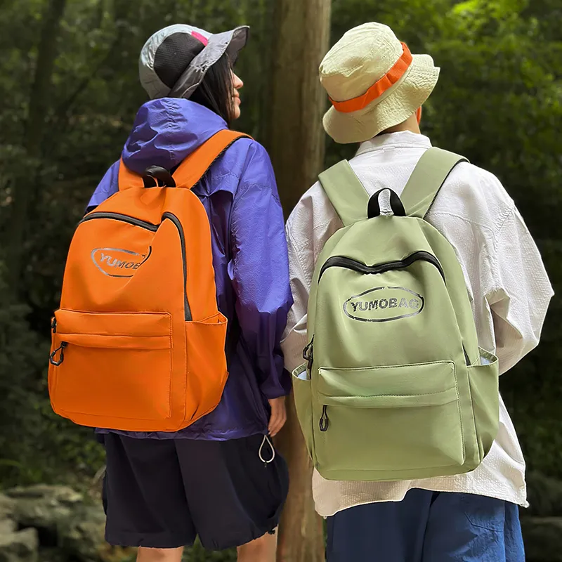 WICKBUEN Nylon Backpack Unisex White/Black/Orange/Green-13