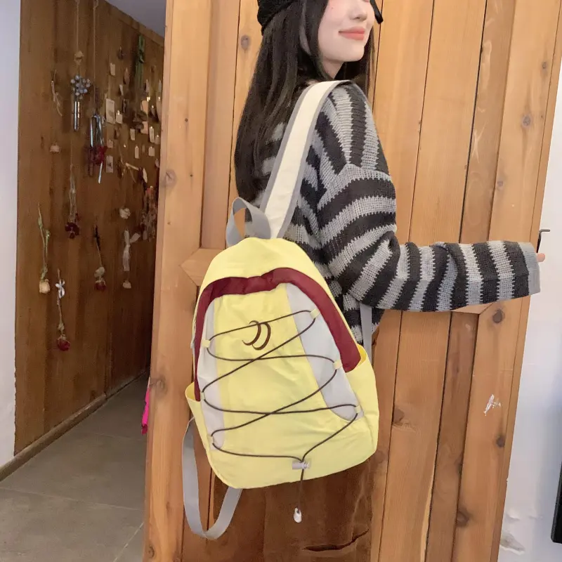 WICKBUEN Fabric Backpack Regular Unisex Yellow/Pink-3