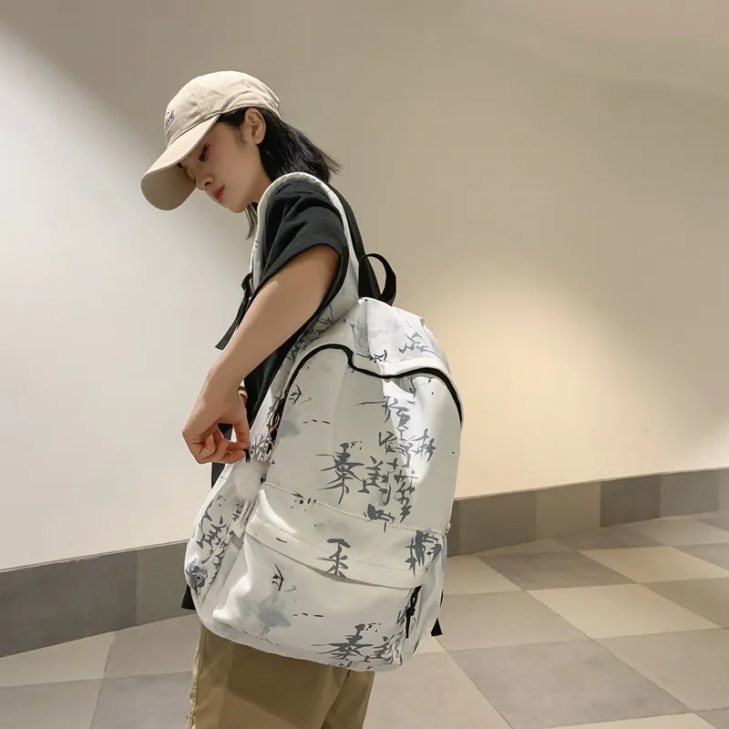 WICKBUEN Nylon Backpack Regular Unisex White/Black/Gray/Khaki/Blue-2