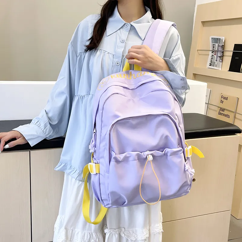 WICKBUEN Nylon Backpack Regular Unisex White/Black/Green/Purple/Pink-20
