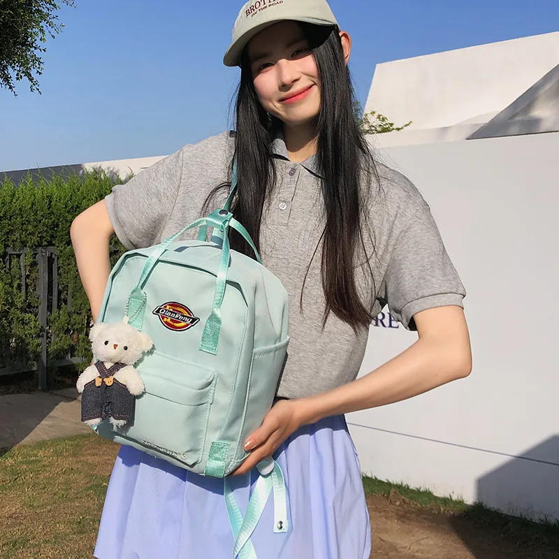 WICKBUEN Nylon Backpack Women's Custard/Light Aqua Blue/Mint Green/Black-14