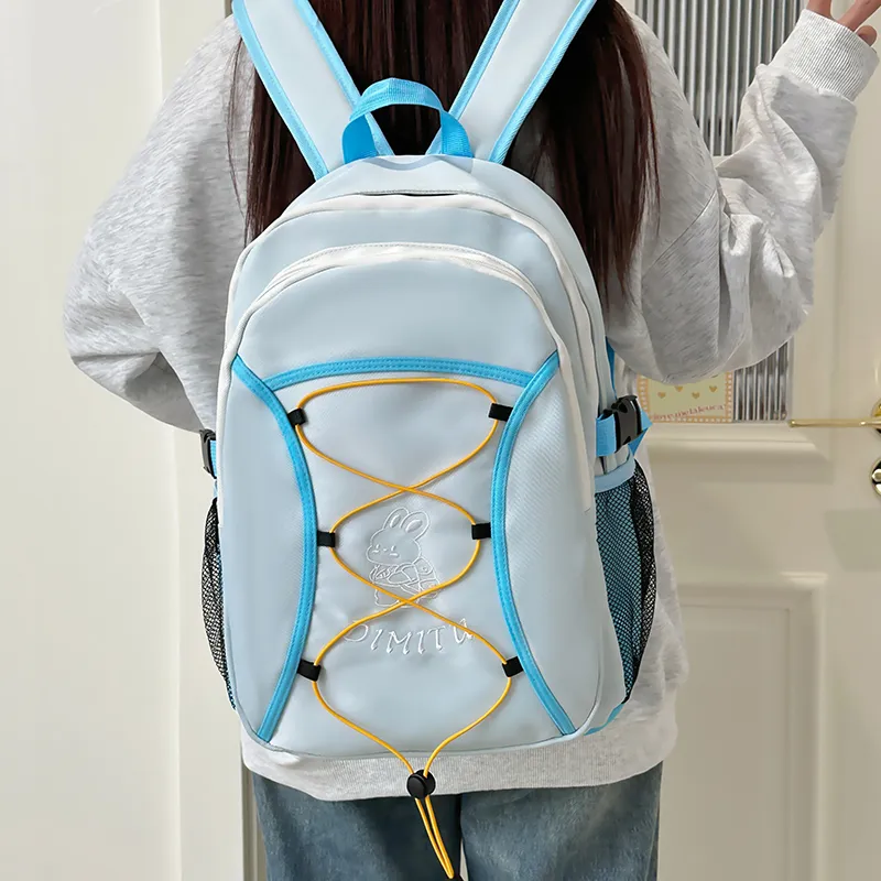 WICKBUEN Polyester Backpack Unisex Blue/Green/Black-2