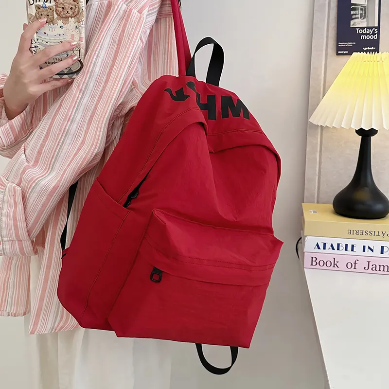 WICKBUEN Nylon Backpack Regular Unisex Green/White/Red/Black/Blue-10