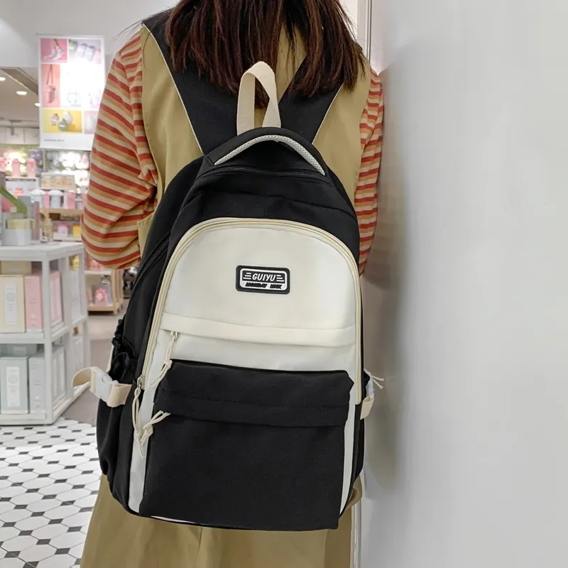 WICKBUEN Nylon Backpack Women's Orange Red/Purple/Blue/Black-4