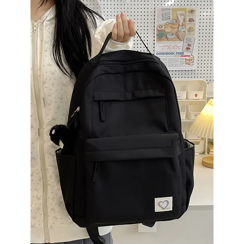 WICKBUEN Nylon Backpack Unisex White/Black/Blue/Pink-8