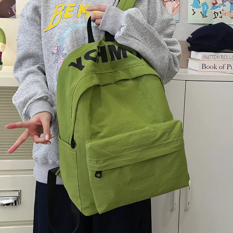 WICKBUEN Nylon Backpack Regular Unisex Green/White/Red/Black/Blue-5