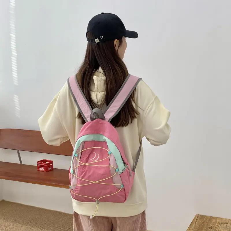 WICKBUEN Fabric Backpack Regular Unisex Yellow/Pink-10