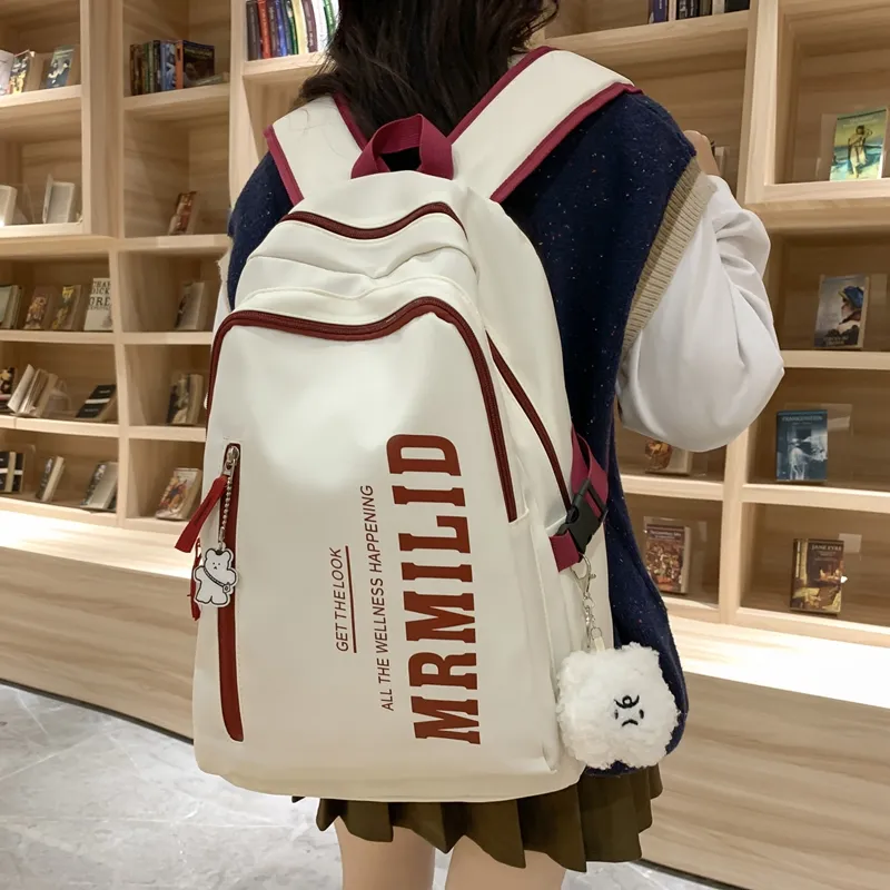 WICKBUEN Nylon Backpack Unisex Burgundy/Green/Blue/Black-5