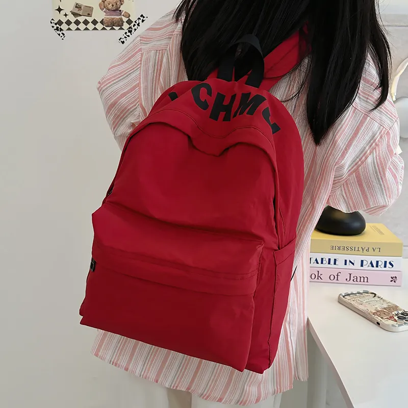 WICKBUEN Nylon Backpack Regular Unisex Green/White/Red/Black/Blue-8
