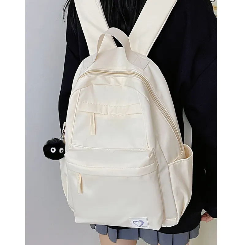 WICKBUEN Nylon Backpack Unisex White/Black/Blue/Pink-1