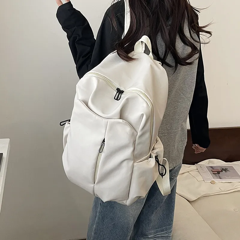 WICKBUEN Nylon Backpack Women's White/Gray/Black-4