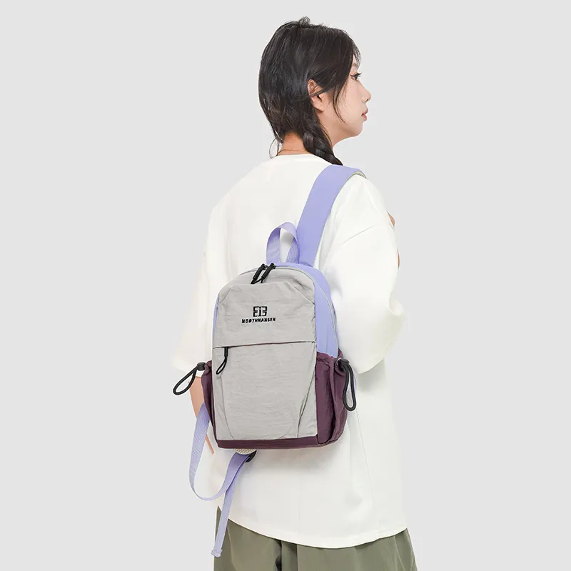 WICKBUEN Nylon Backpack Unisex Blue/Orange/Purple/Khaki-8