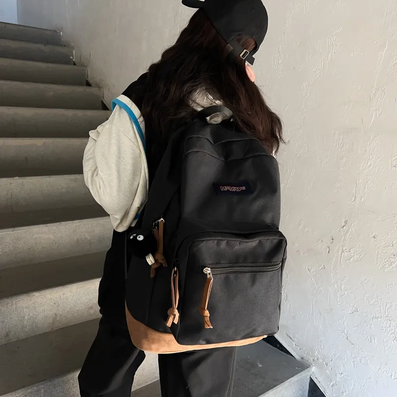 WICKBUEN Nylon Backpack Regular Unisex Ecru/Black/Red/Dark Blue-7