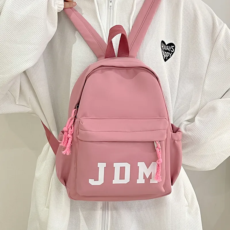 WICKBUEN Nylon Backpack Regular Unisex White/Black/Pink/Sky Blue-15
