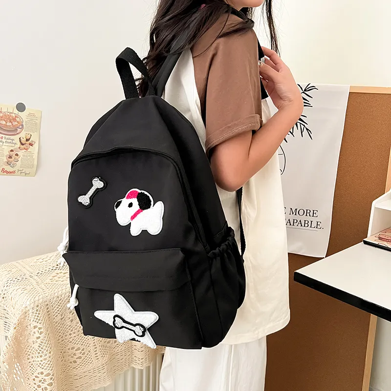 WICKBUEN Canvas Bag Backpack Unisex White/Black-9