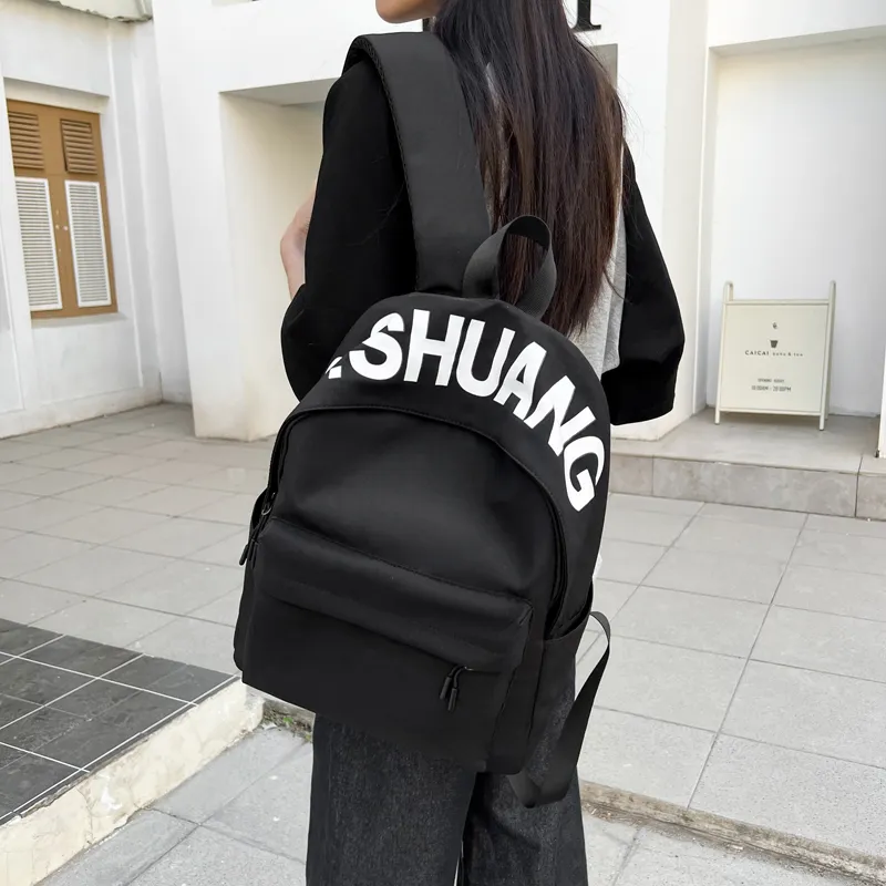 WICKBUEN Fabric Backpack Regular Unisex White/Black/Orange/Green-8